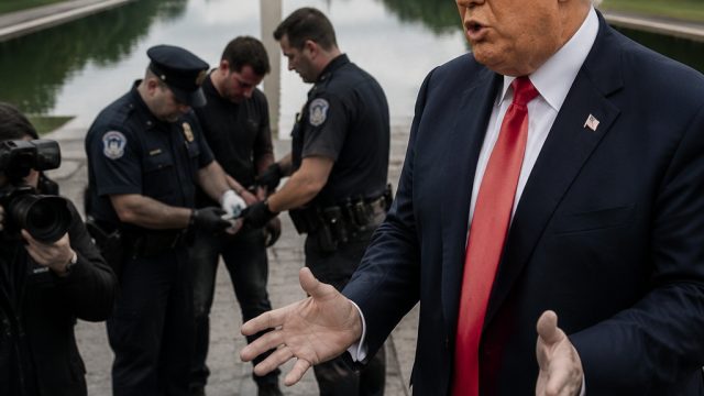 Trump Blames Vandals for Reflecting Pool Damage Amid Arrests